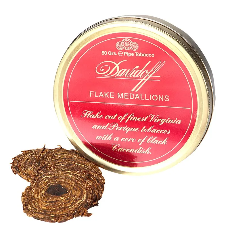 Davidoff Flake Medallions Pipe Tobacco 1.75 Ounce Tin