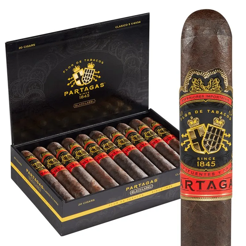 Partagas Black Label Clasico (Robusto) (5.2"x54) Box of 20