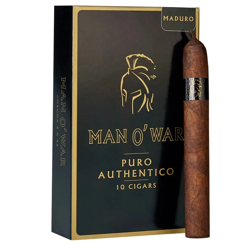 Man O' War Puro Authentico Maduro Belicoso (4.5"x50) Box of 10