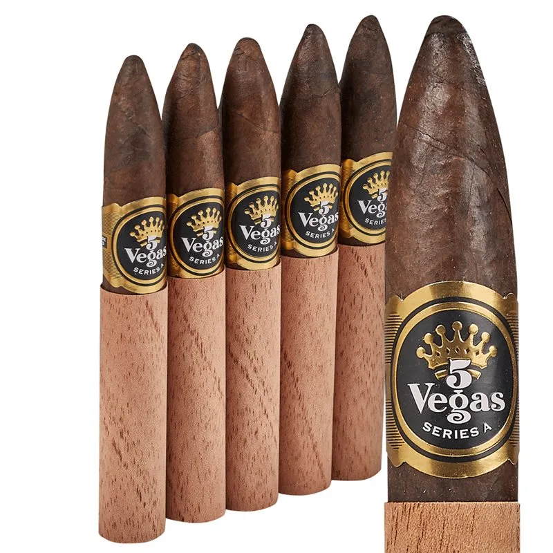 5 Vegas Series 'A' Alpha (Torpedo) (6.0"x52) Pack of 5